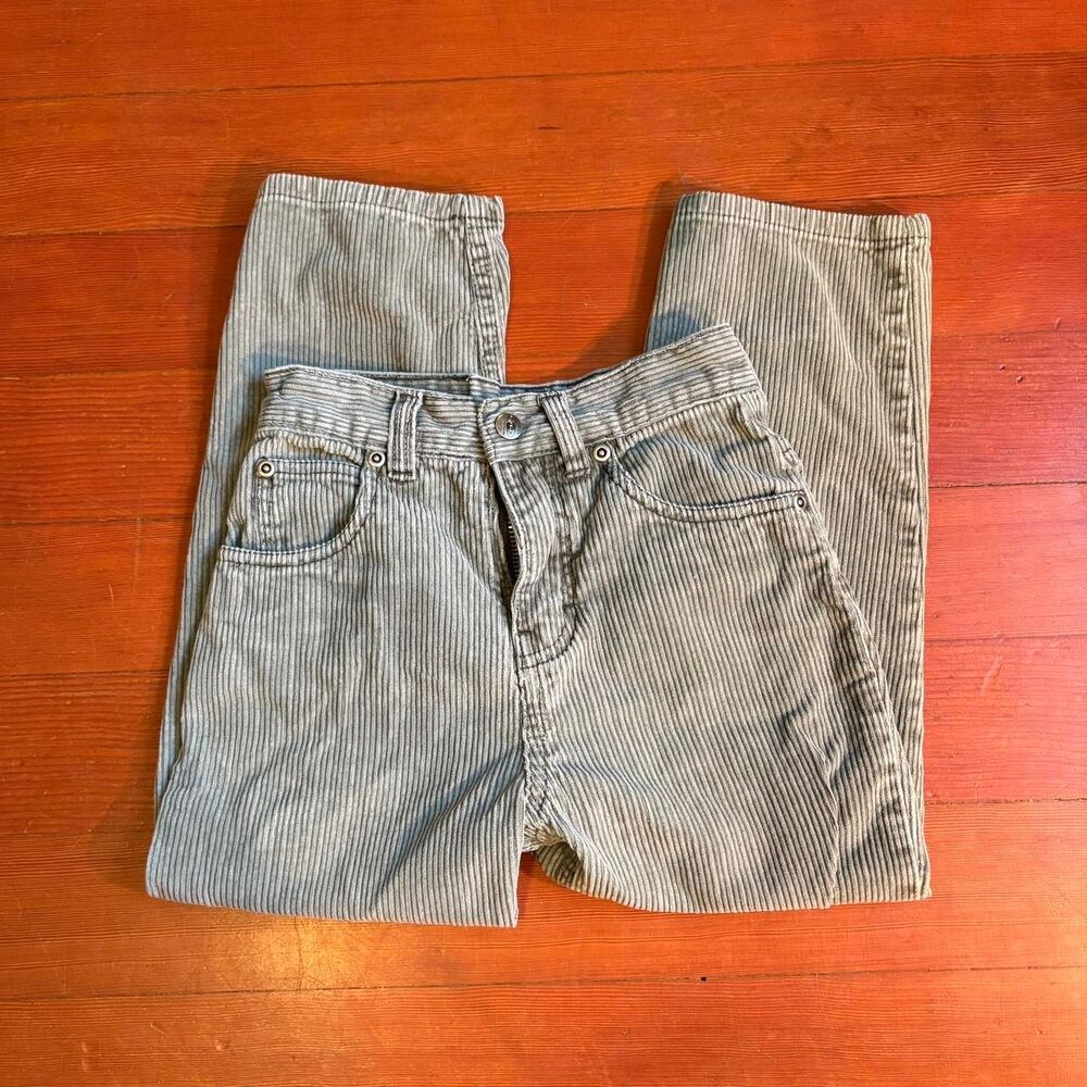 Youth Vintage 90s Grey/Green Corduroy Straight Leg Pants (kids size 6)